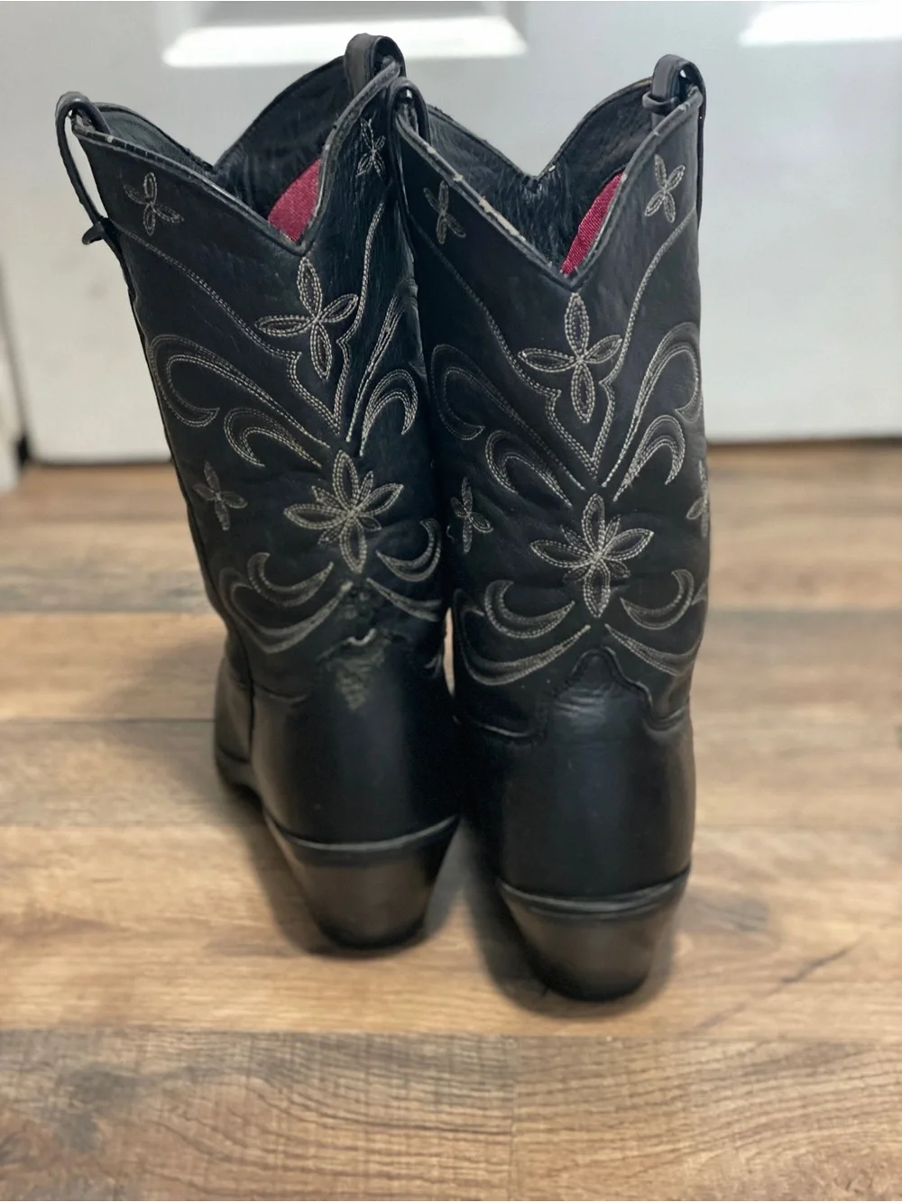 Ariat Black Over-the-Knee Western Boots with Pink Lining